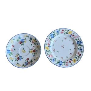 Laura Ashley Exclusive HAZELBURY Floral Saucer And Bread‎ Plate England Vintage